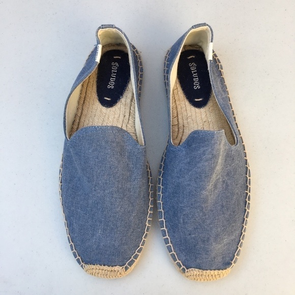 NEW SOLUDOS Chambray Espadrille Slip On Size 11 - Picture 1 of 8